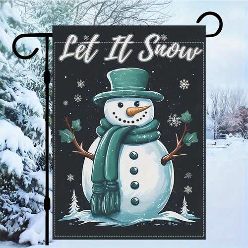 12x18 Snowman Family Garden Flag - Winter Wonderland & Christmas Decoration