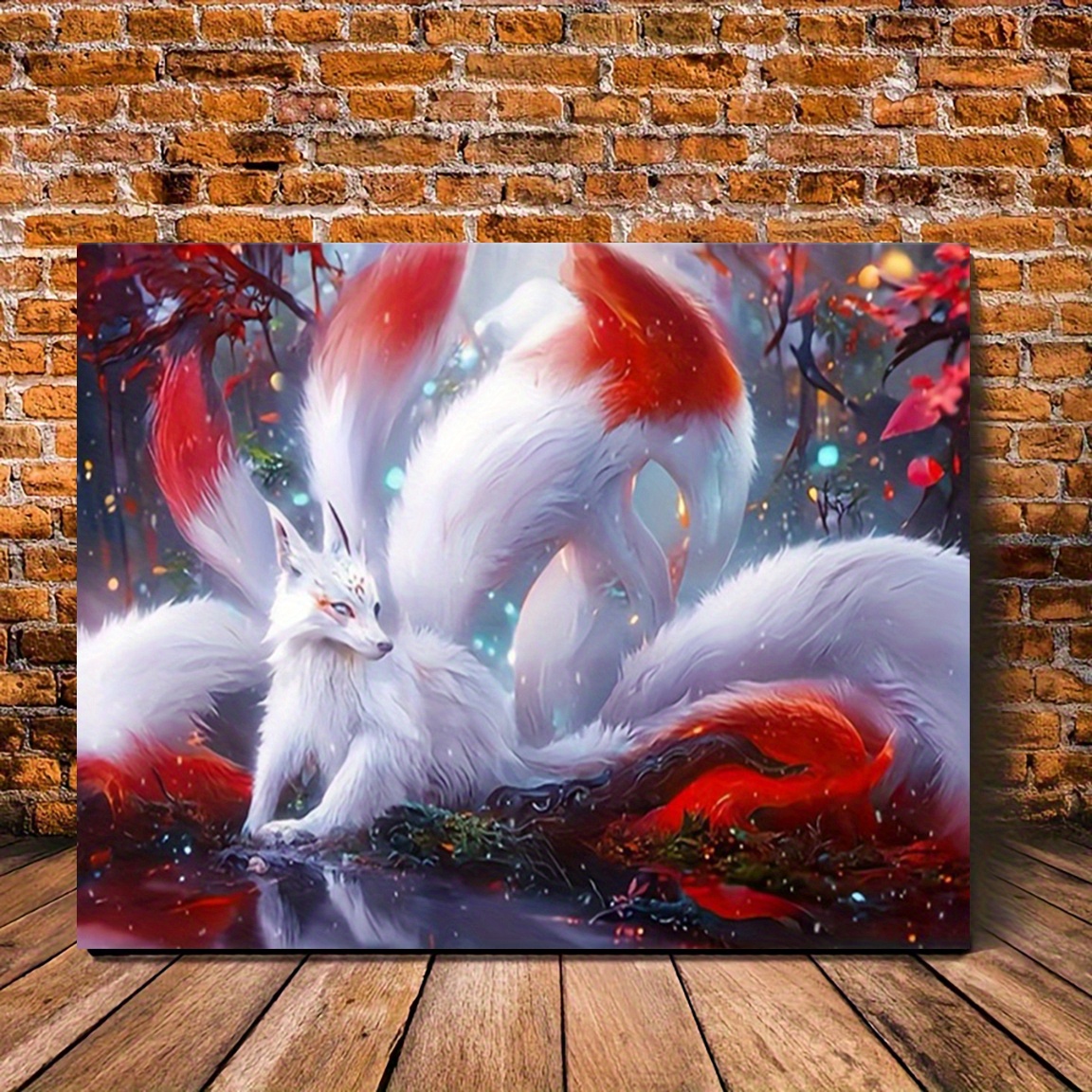 

Mystical Nine- Art – Vibrant Red And With Magical Scene, 12x16 Inch Wall Decor For Home, Office, Or Café