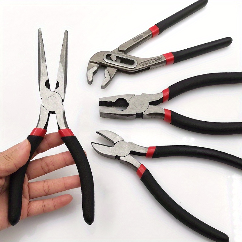 

4pcs/ Set Professional Stripping Crimping Repair Tool Set Multiple-spec Wire Cutter Universal Needle Nose Pliers Electrician Tool Professional Stripping Crimping Repair Tool Set