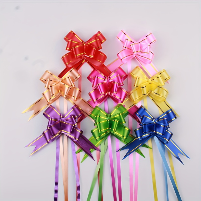 

100pcs Vibrant Pull Bow Ribbons - Gift Wrapping & Decoration Bows, Plastic, All , Christmas Ribbon