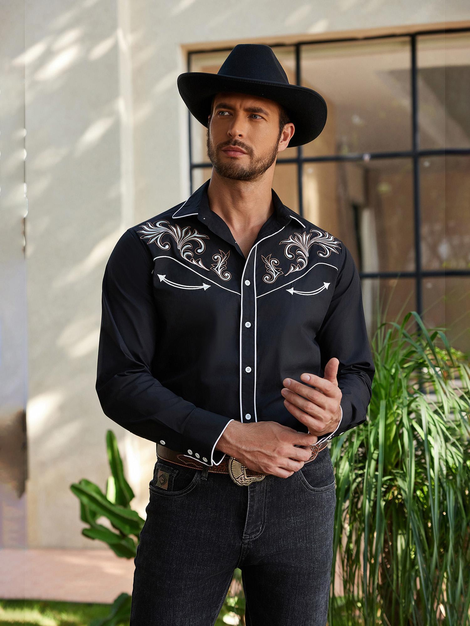 Camisa Vaquera Camisas De Vestir Estampadas Hombres Camisa Vaquera