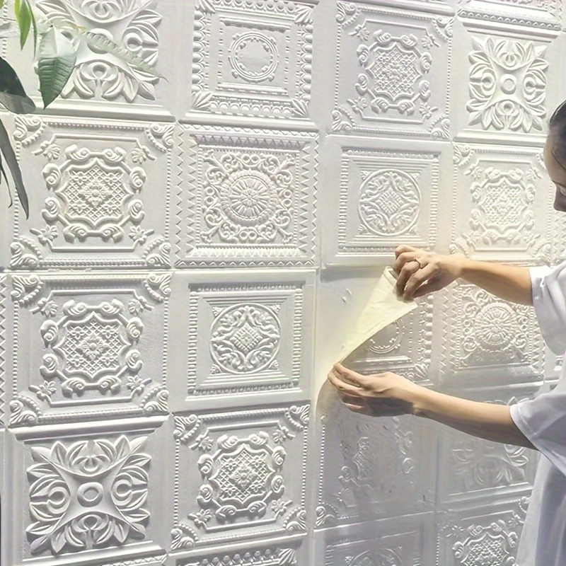 

[top-] 30pcs 3d - & , -adhesive Foam Panels For , , Bathroom, Decor - And Dorm , 13.77inx13.77in