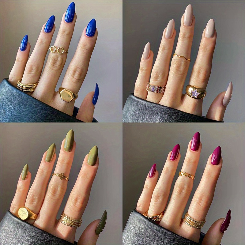 

96 Pieces Of Wear Nail Medium Long Solid Color Nail For Women And Ladies