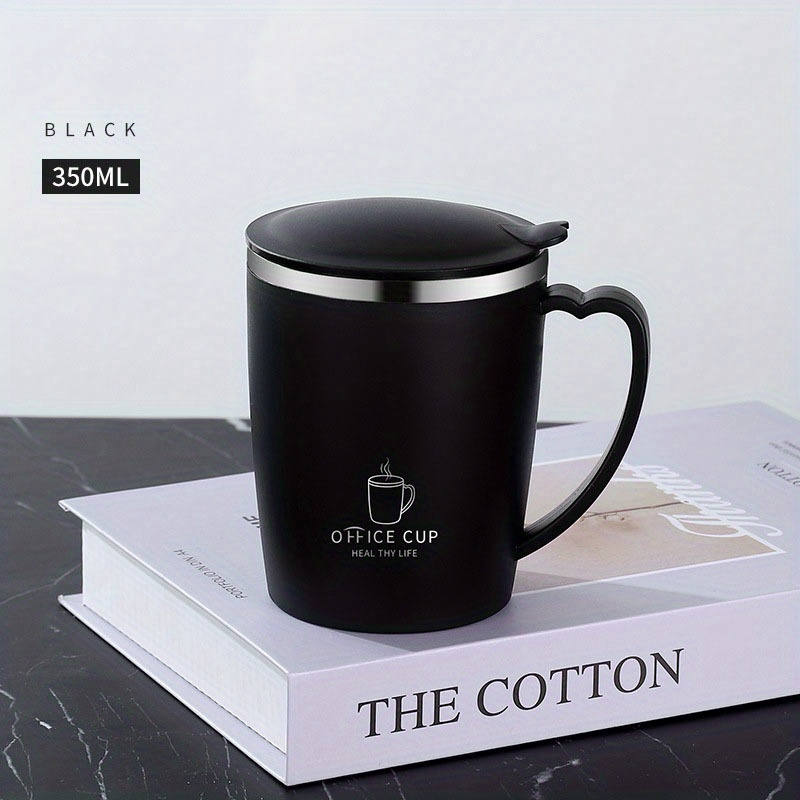 Image of 1pc, Stainless Steel Coffee Mug With Lid, 350ml/ 12oz Coffee Cups, Water Cups, Drinkware, Home Kitchen Items, Birthday Gifts