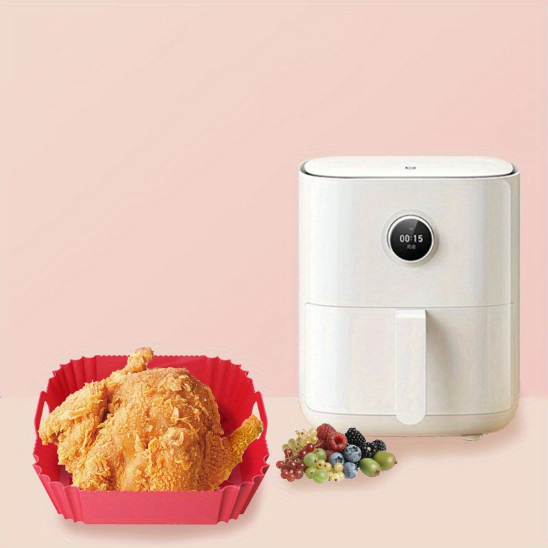 

Square Silicone Air Fryer Liner - 9 Inch Reusable Air Fryer Pot - Air Fryer Accessories - Air Fryer Plug-in For Quart Oven Microwave Accessories