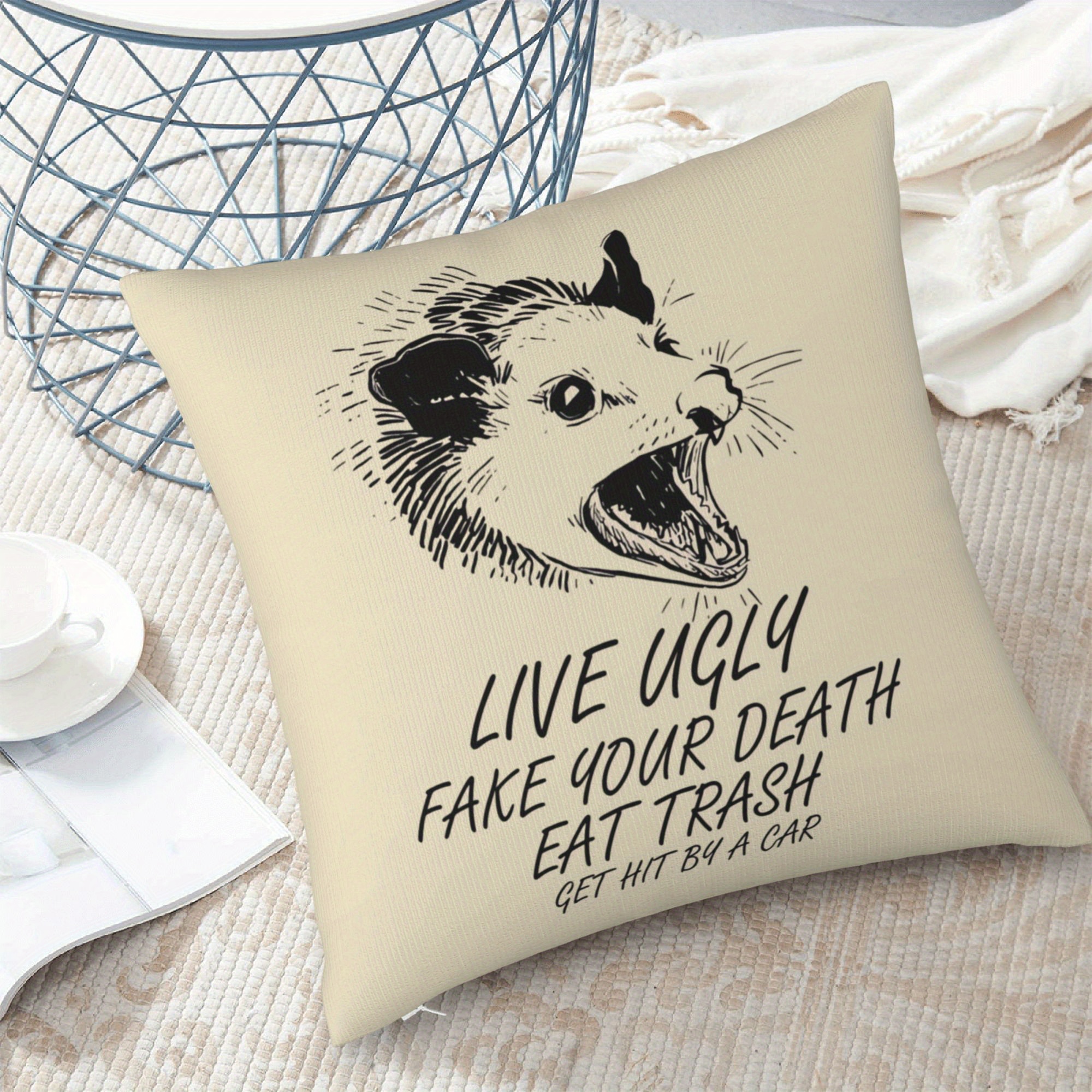 

Opossum & Cat 's : 18x18" Double- , , Zip - For Decor, , No Included