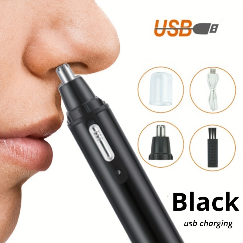 

Usb Rechargeable Ear And Nose Hair Trimmer For Men And Women - Facial Hair Removal, 400mah Lithium Battery, Includes Protective Cover, Hair Removal Device