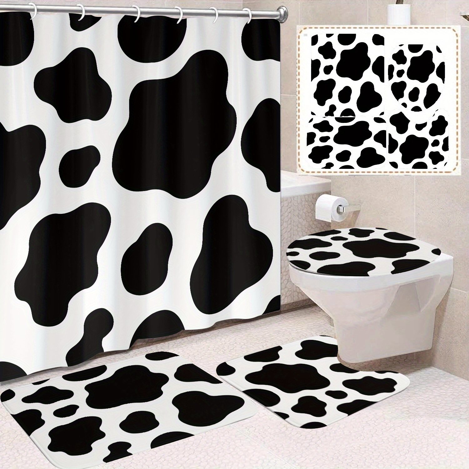 

And Shower Curtain Set Bath Mats - 180cm/70.87in X 170cm