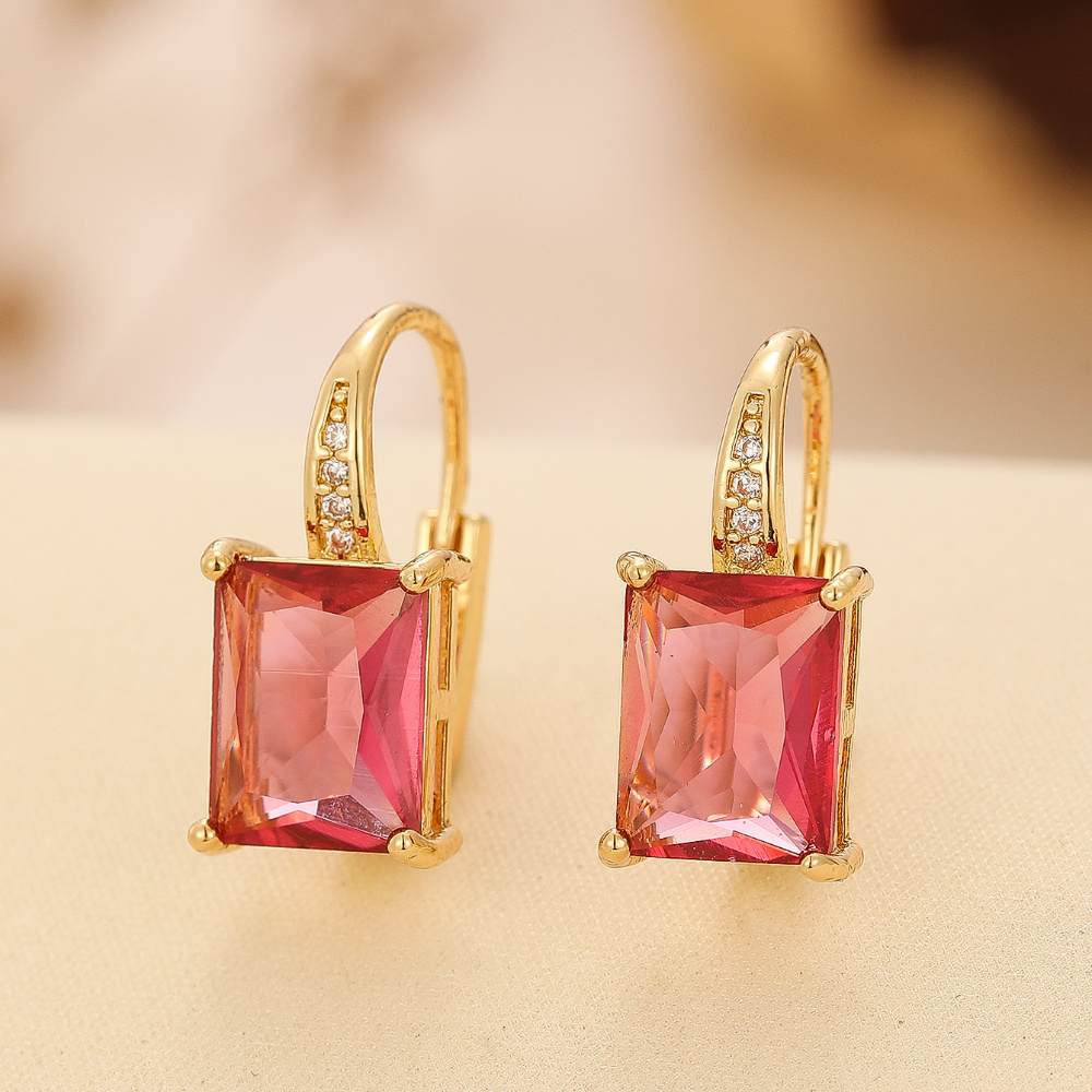 Image of New High-end Women's Easy And Fashionable Square Earrings Suitable For Daily Matching