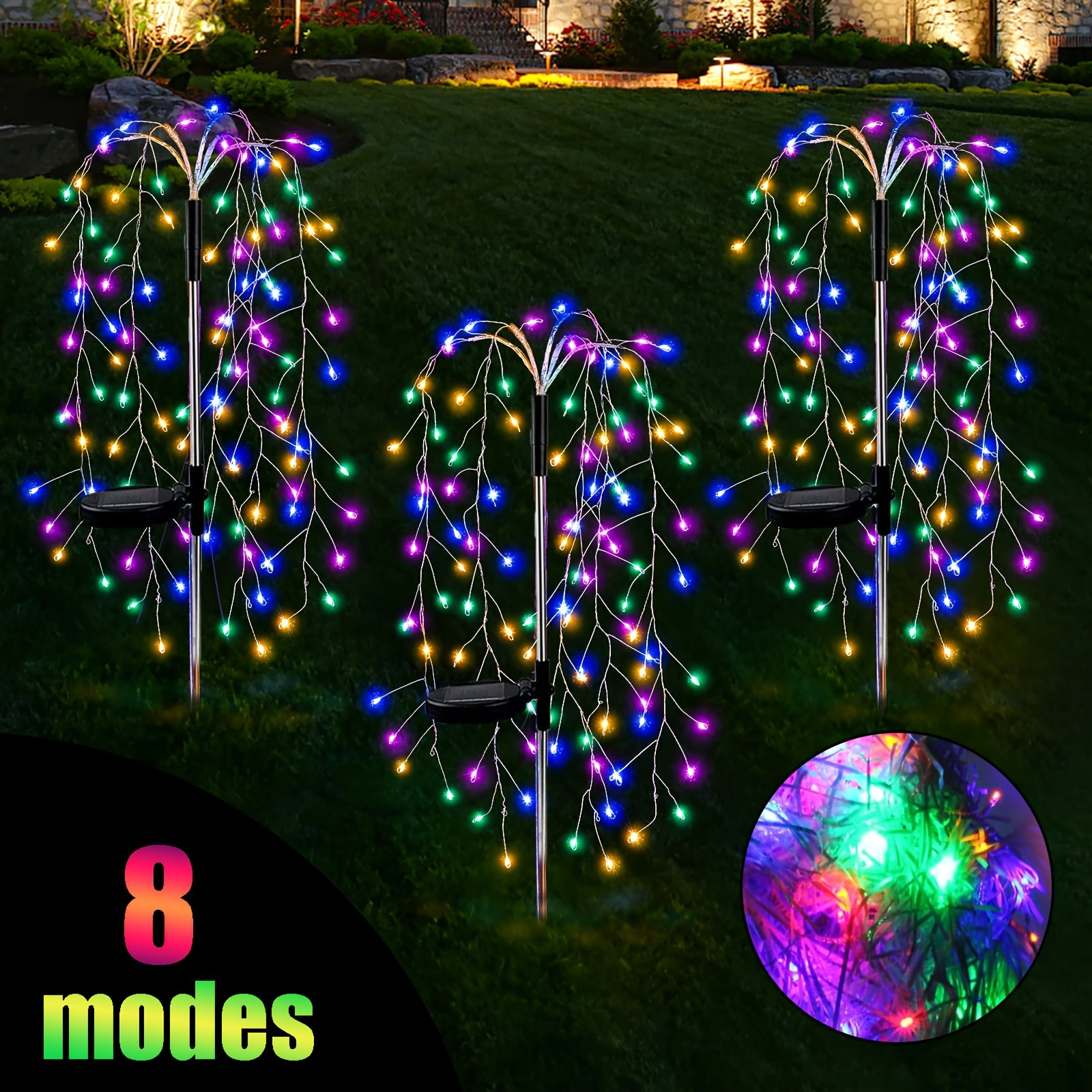 

2/ 4/ 6/ 8packs Copper String Waterproof5set , 120 Led, 8 Fireworks ,, , For , , , , , , Decoration