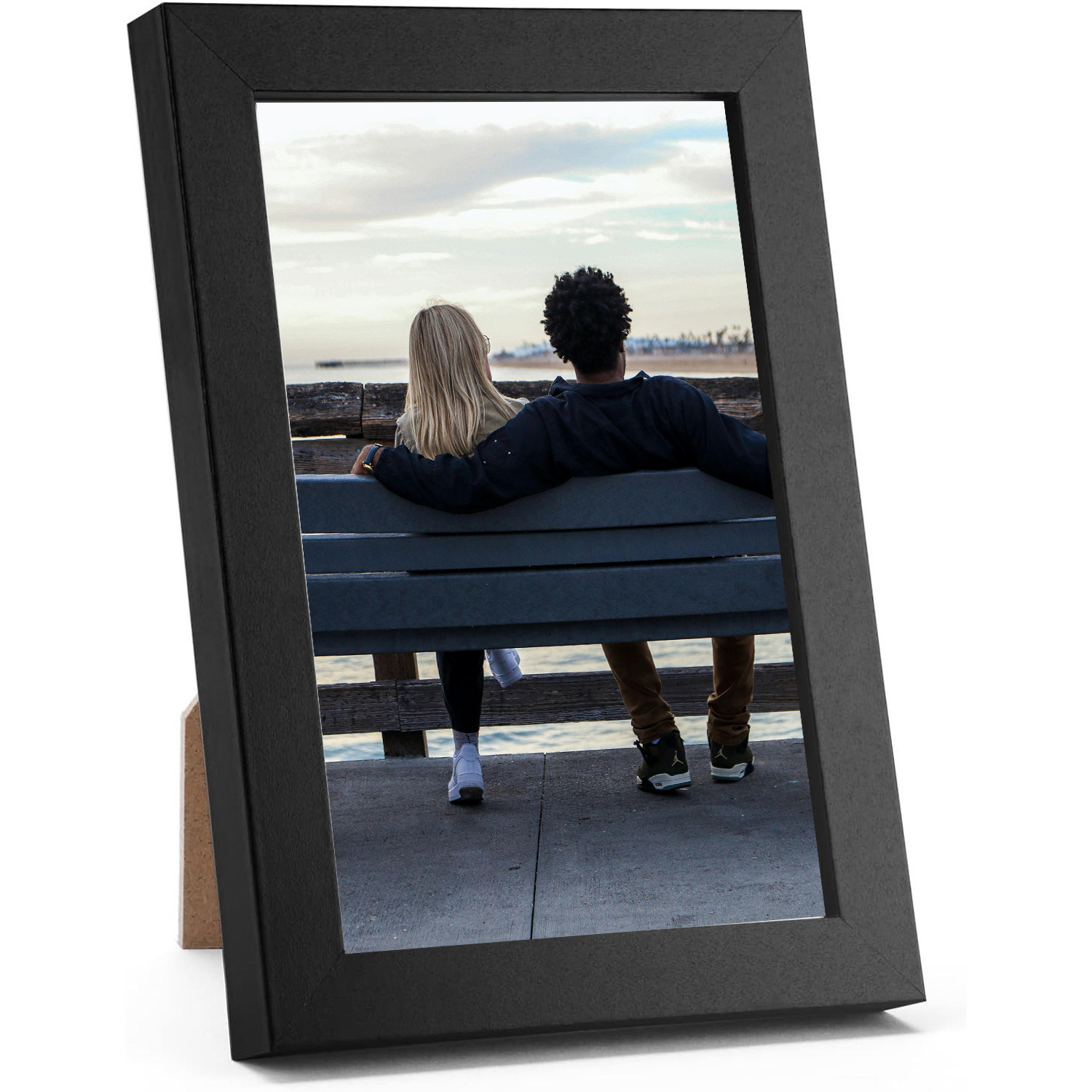 

Custom Photo Frame - Personalize Your Space With Uploaded Photos, Classic Rectangular Design For Wall Or Tabletop Display, Durable Plastic