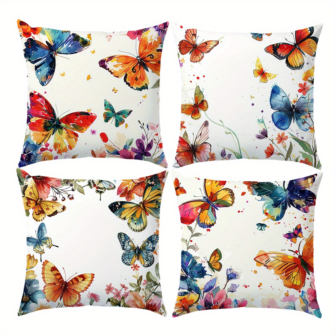 

4pcs, Pattern 100% Velvet Pillowcase, Printing, 17. 71in*17. 71in/45cm*45cm, , Sofa Chair Decoration, Cushion Cover, Pillowcase, Home Decoration, No Pillow