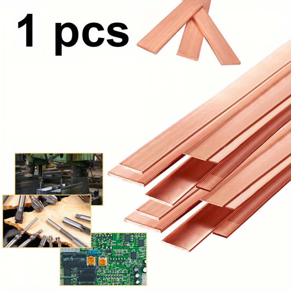 

Copper Flat Bar - Durable Metal Plate For Industrial Use, Thickness 1-8mm, Lengths 100/250mm