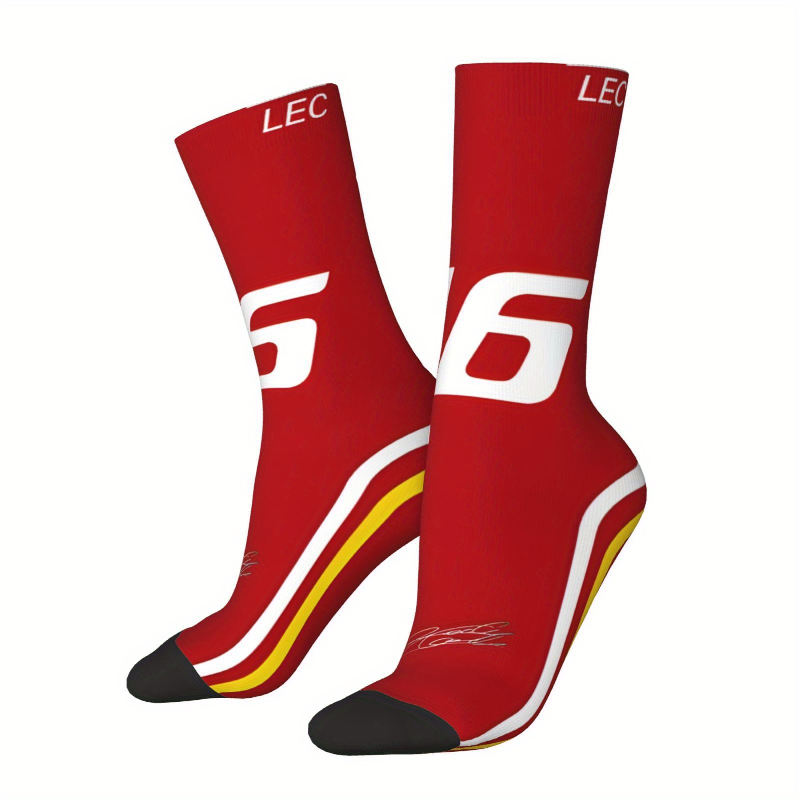 

6 Pattern 1 Pair Men's Mid Calf Short Crew Socks, Breathable Comfy Casual Socks Sweat-absorbing Fashion Sports Socks For Basketball Running