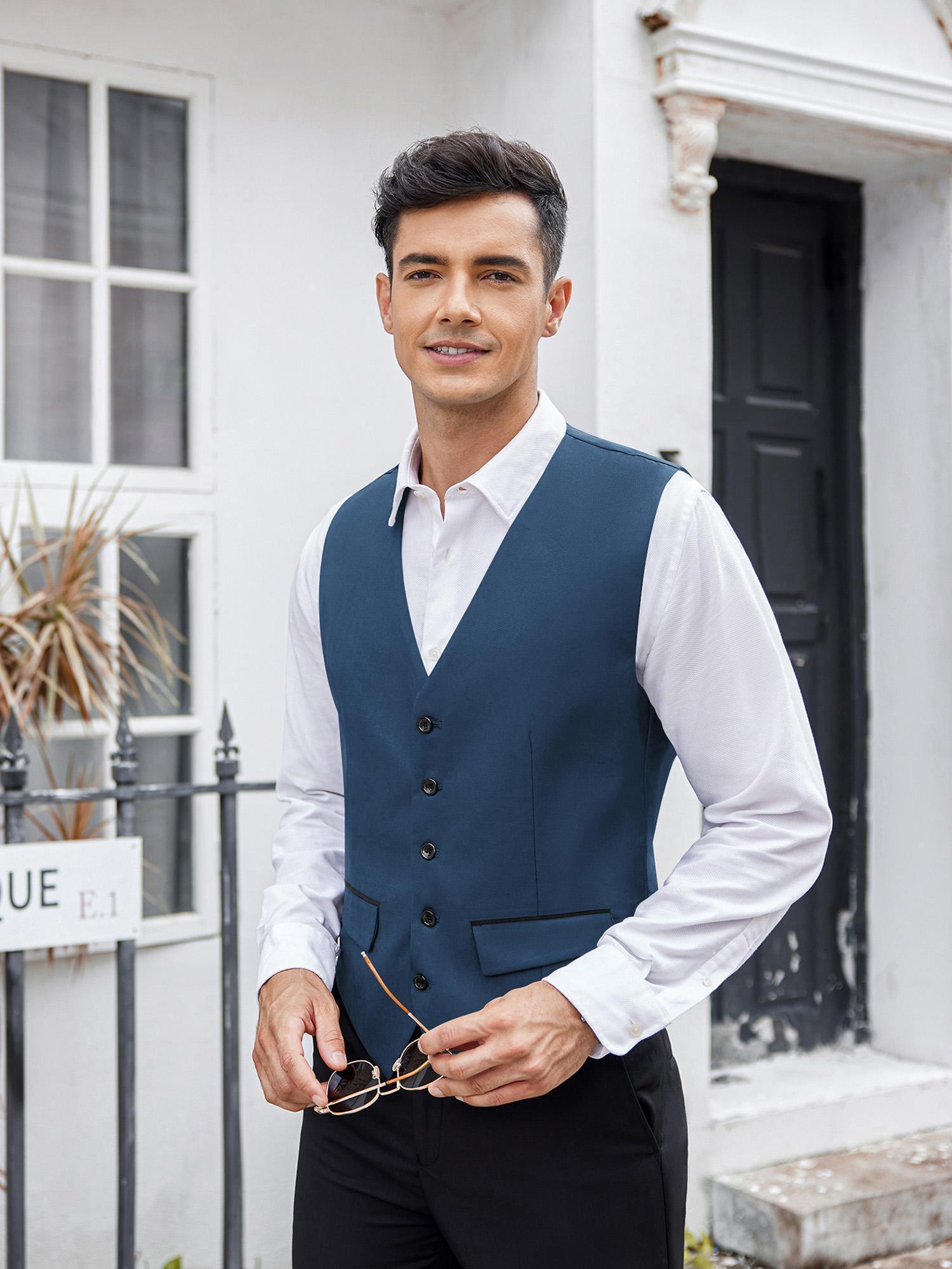 mens business suit vest fit dress vest wedding Temu