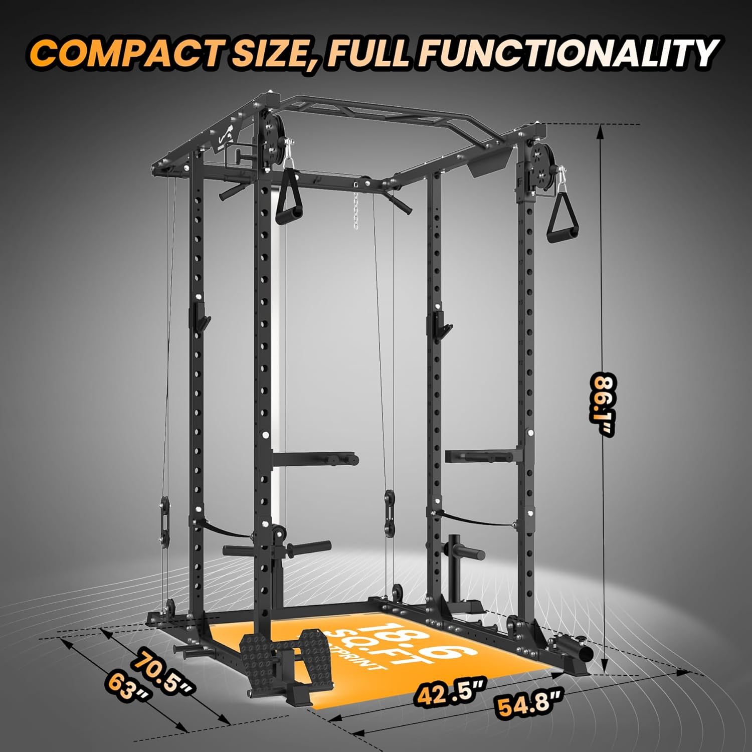 Body Iron Automatic Squat Rack [Home Relaxation] Cage With Cable
