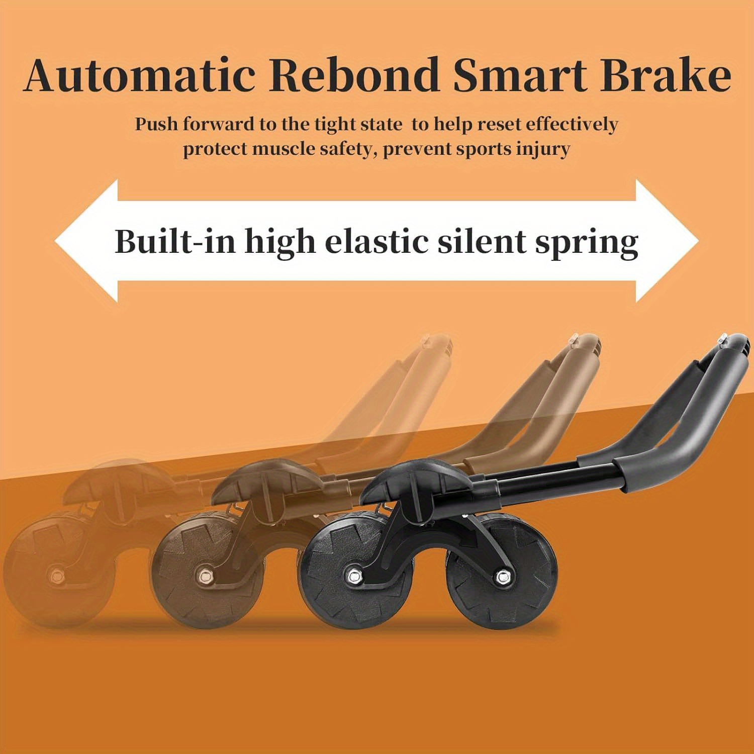 Roue abdominale à retour automatique - Roue pour abdominaux avec support coudes, renforcement musculaire du tronc, pour hommes et femmes