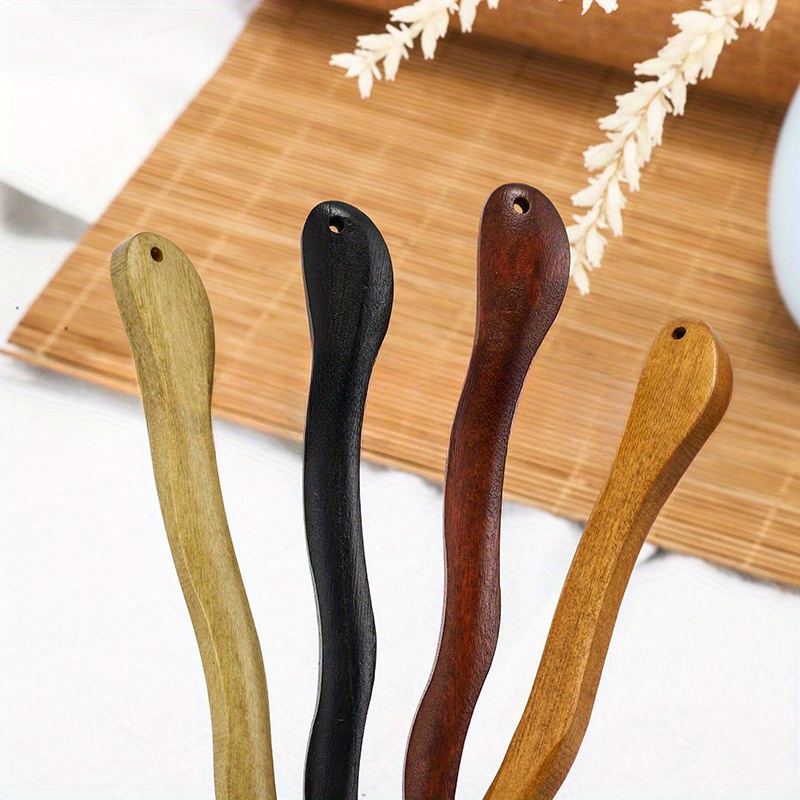 

Set Of 1 Or 4 Traditional Wooden Hairpins Resembling Black Sandalwood, In A Chinese Style. Disc-shaped Hair Accessories Are New Additions To Hanfu Headwear For Women.