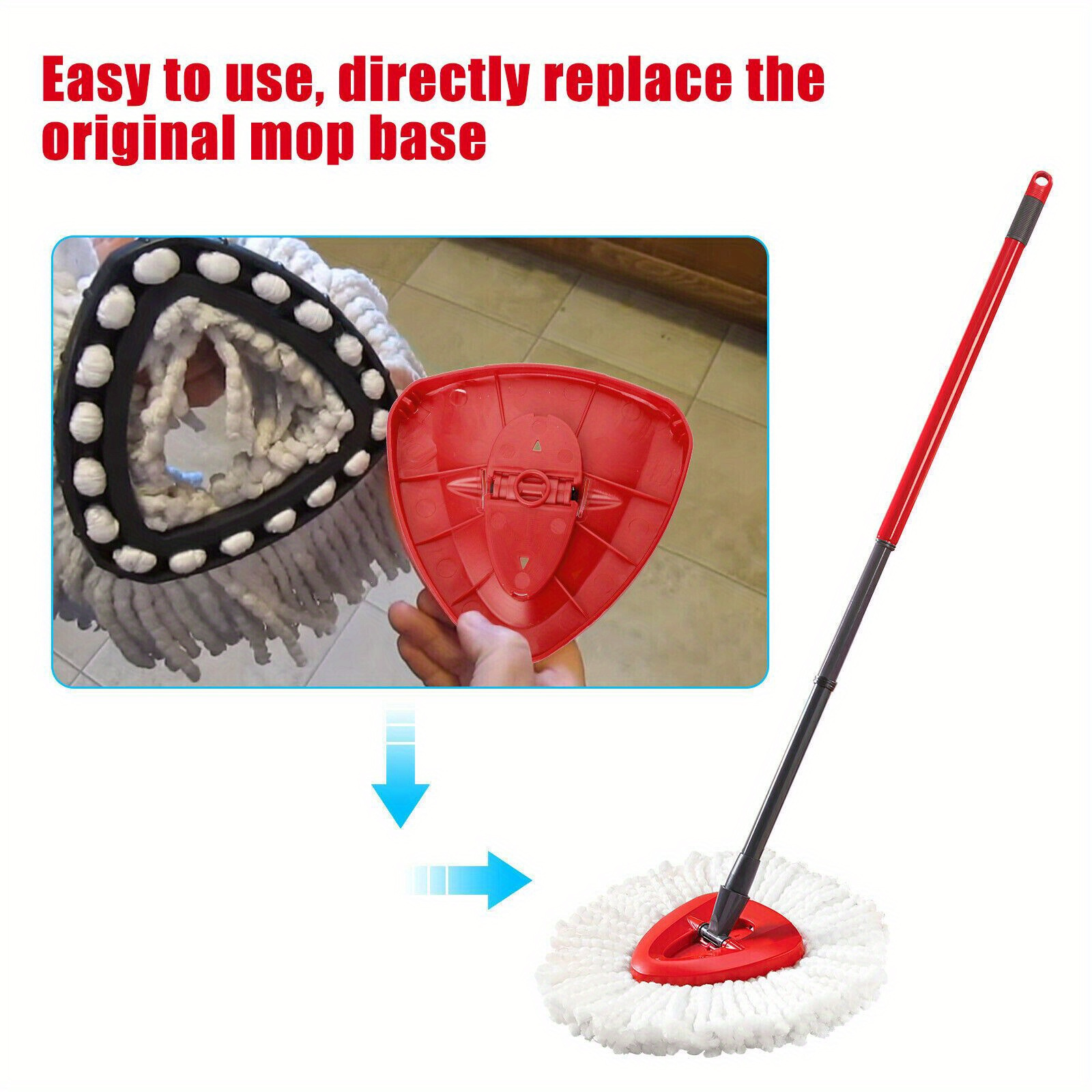 1pc   plastic   mop base compatible with vileda   360 swivel head easy clean replacement accessory details 5