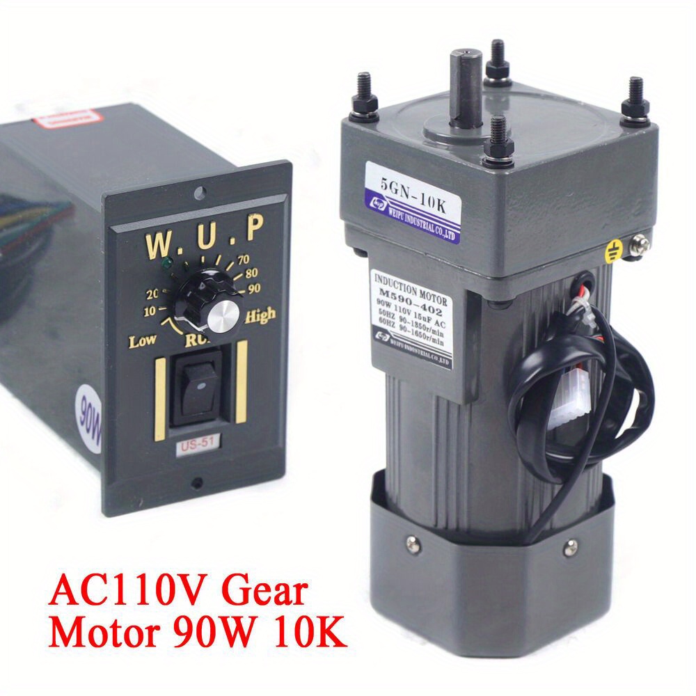 

110v 90w Ac Gear Motor Electric Motor Variable Reducer Speed Controller 1:10 Us