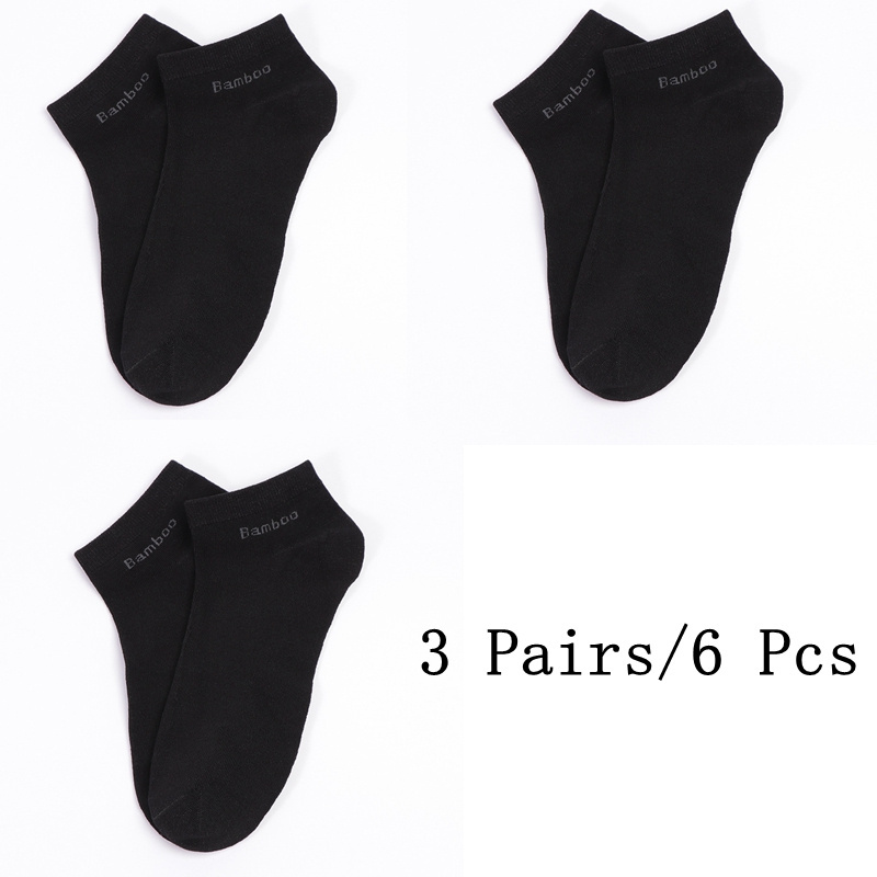 3 Pairs/6pcs Bamboo Fiber Socks Men Casual Business Breatheable Men's Crew Socks High Quality