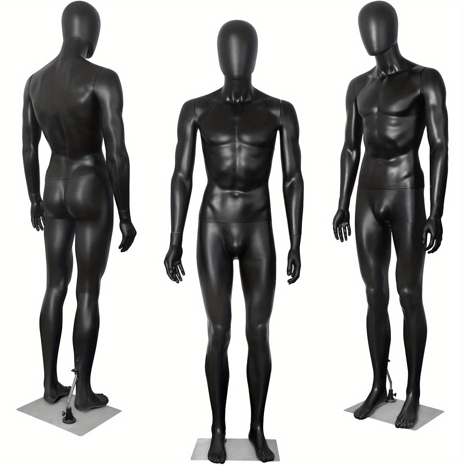 

1pc 73 Inch Full Body Model Stand, Poseable Mannequins Dress Form Detachable Torso For Shops, Adjustable Manikin Body Display With Metal Base Connector, Black