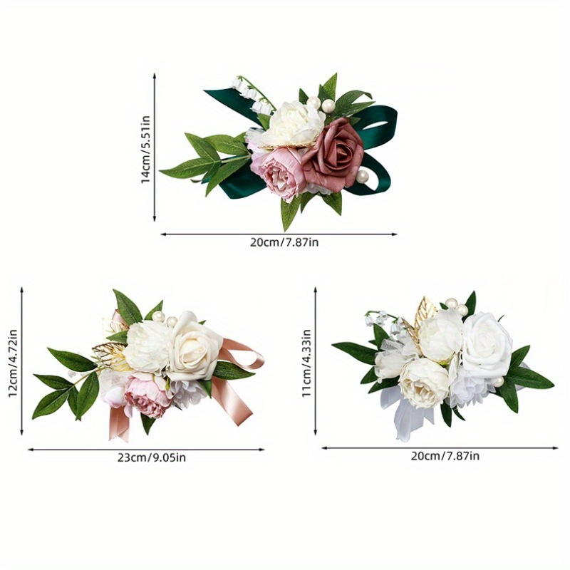 elegant floral shoulder corsage for women   rose and greenery bouquet pin for wedding and special occasions details 0