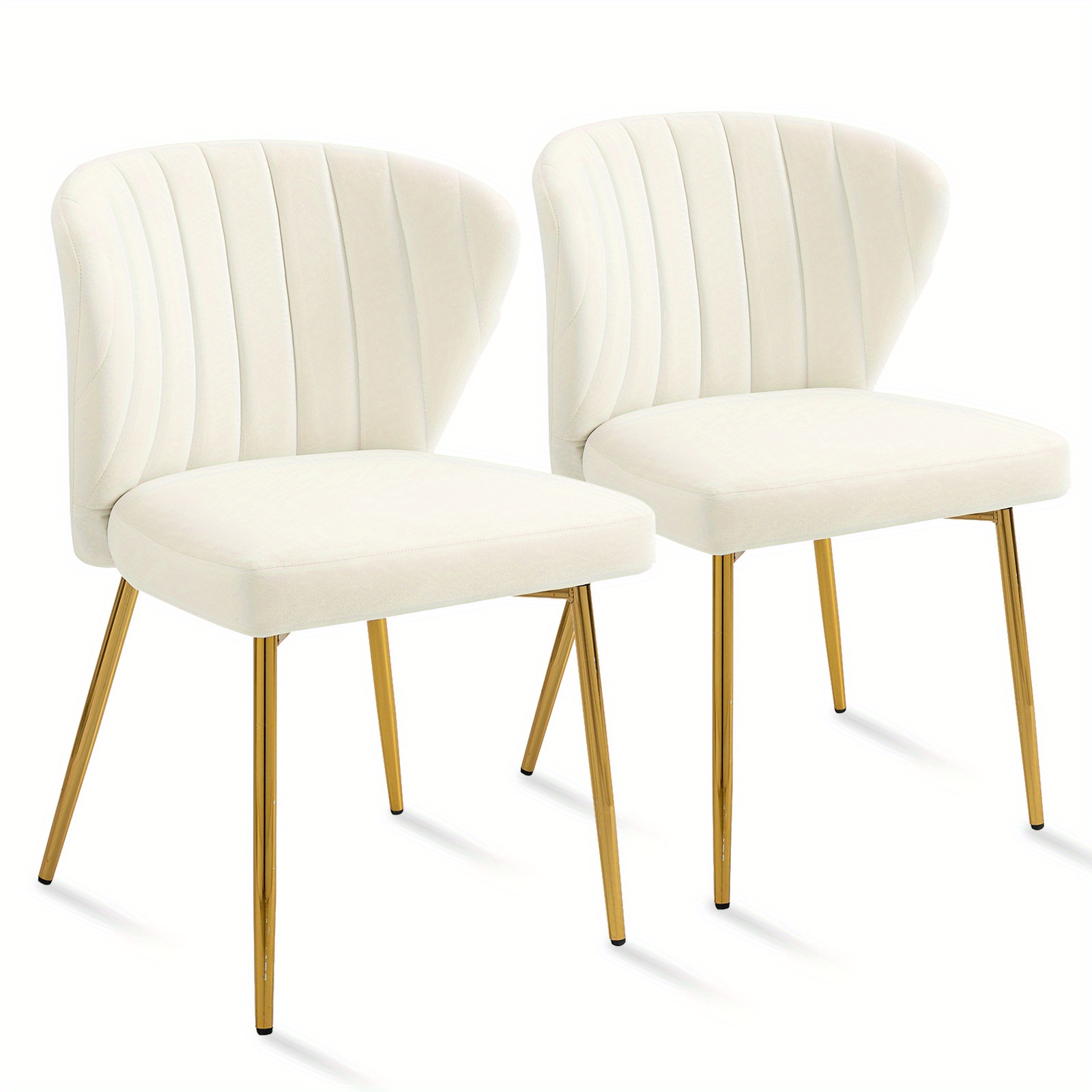 TEMU Modern Dining Chairs, Velvet Accent Chair, Living Room Chairs, Set Of 2, Upholstered Side Chair With Golden Metal Legs For Dining Room Kitchen