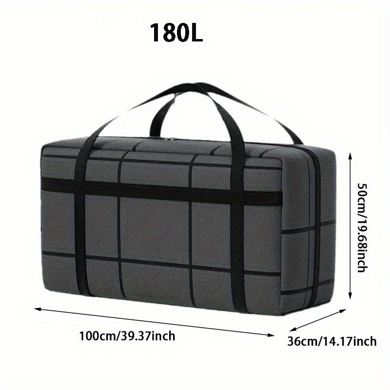 TEMU 1pc Thickened -bearing Storage Bag, Large Capacity Clothes Quilt Storage Bag, Portable Moving Bags With Zippers Handles, Heavy-duty Non-woven Fabric Storage Container