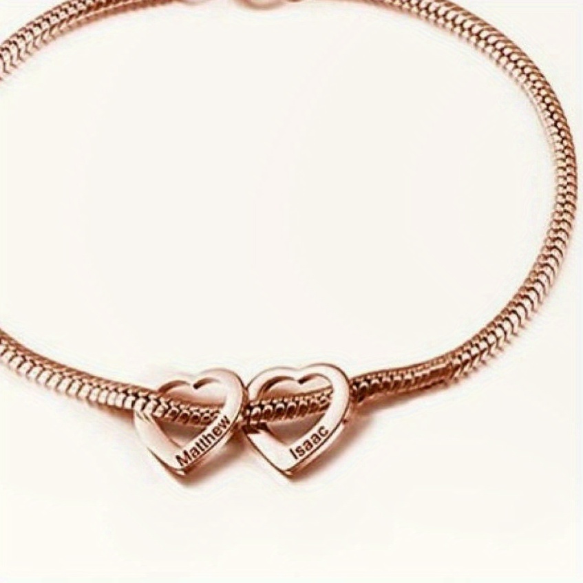 TEMU Custom Engraved Stainless Bracelet - Personalized Name Anklet, Fade-resistant & Versatile Accessory For Casual Attire Or Gifting