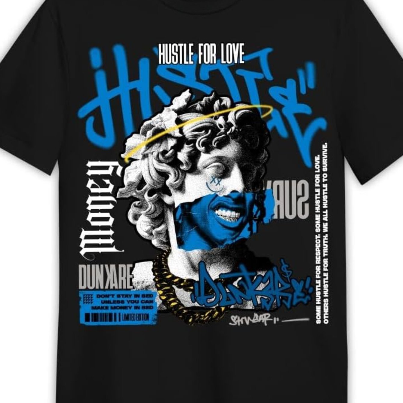 

Hustles Streetwear Shirt With Industrial Blue For 4 Seconds