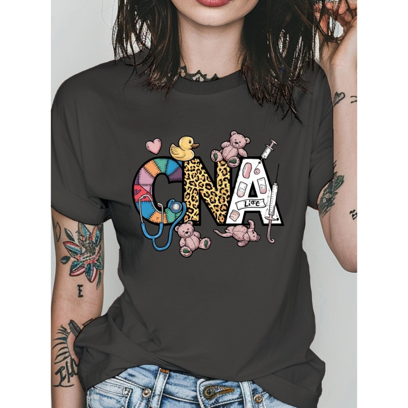 

Cna In Bold Designs Pure Cotton Women's Tshirt Comfort Fit