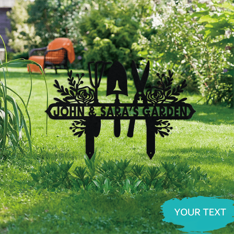 TEMU 1pc Custom Gardener Name Sign With Stakes Personalized Garden Sign Gardening Wall Art, Metal Sign Metal Yard Decor Gardening Gifts Gift For Mom