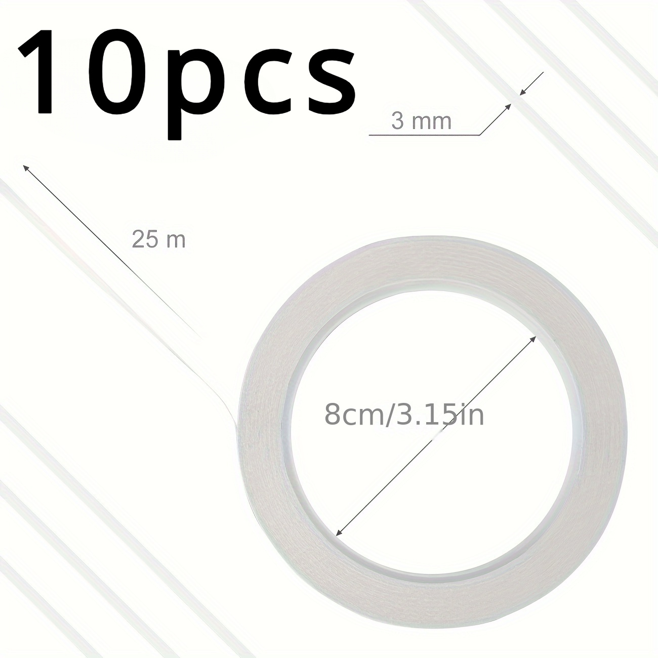E-shop 10 Stück Doppelseitiges Klebeband für Basteln & Scrapbooking - 1/8" Dünnes Starkes Klebemittel, 82ft pro Rolle, Rückstandsfrei Entfernbar für
