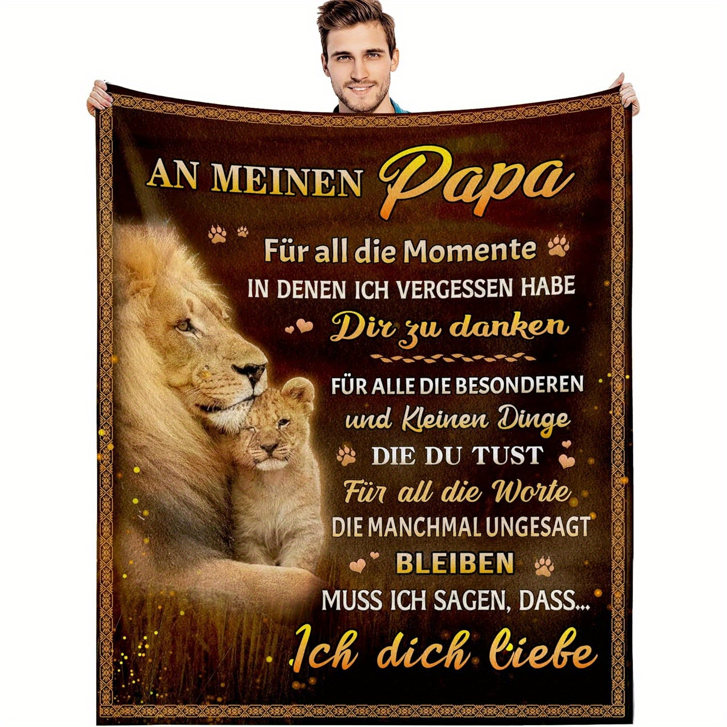 

1pc Dad Blanket Blanket Flannel Sofa Blanket Tv Blanket Letter Blanket
