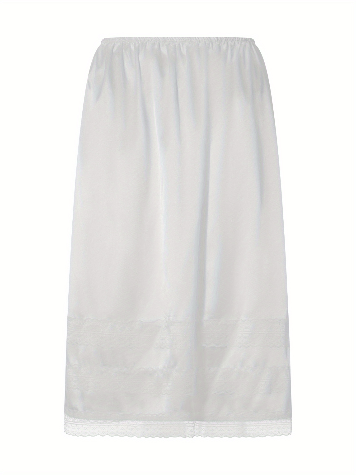 plus size women half slips skirt solid color elastic waist - Temu