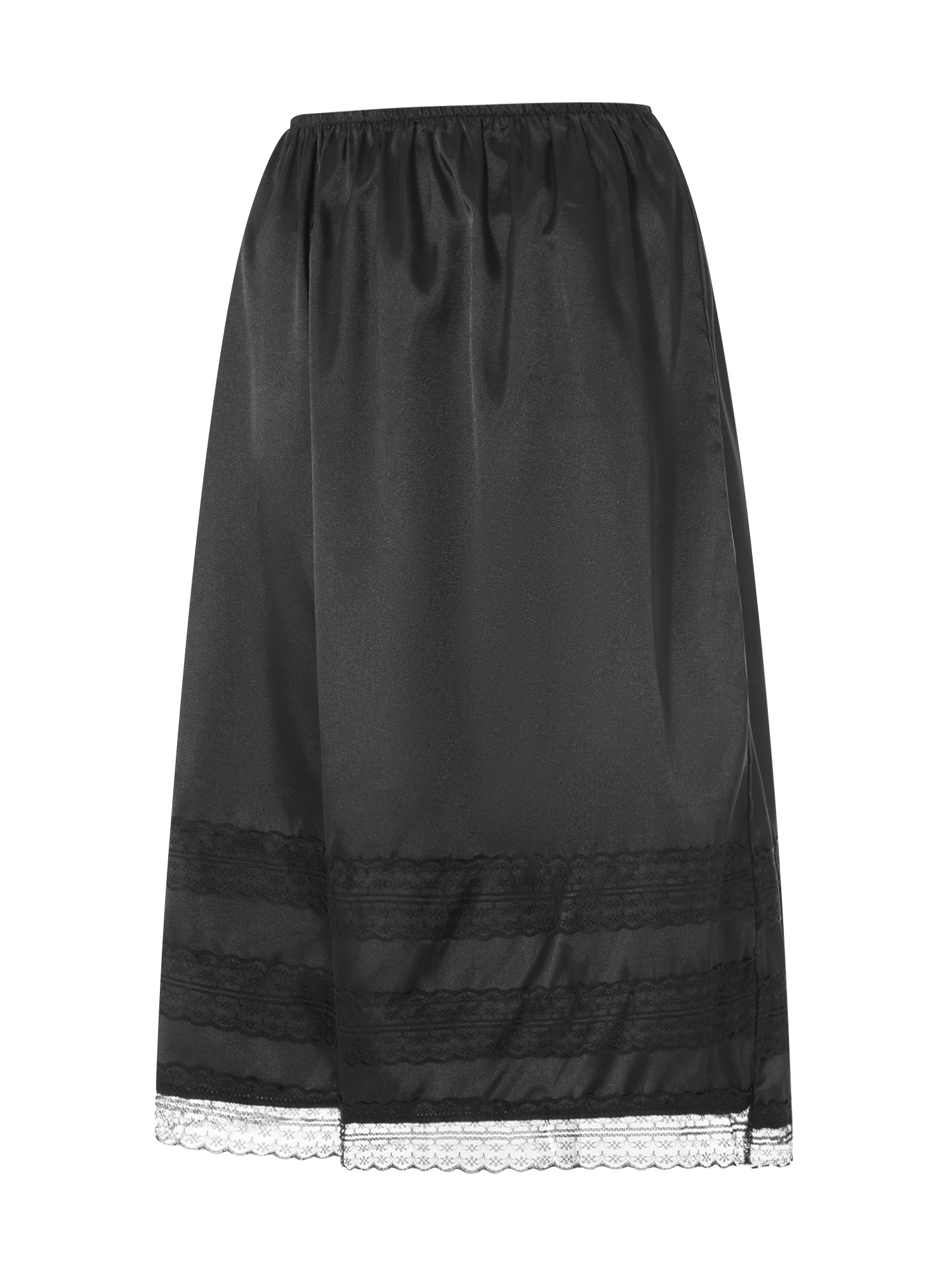 Plus Size, Plus Size Women's Elegant Lace Underskirt L-3XL (L-XL)  Full-Length Petticoat Half-Slip with Layered Skirt, Machine Washable  Wedding Dress