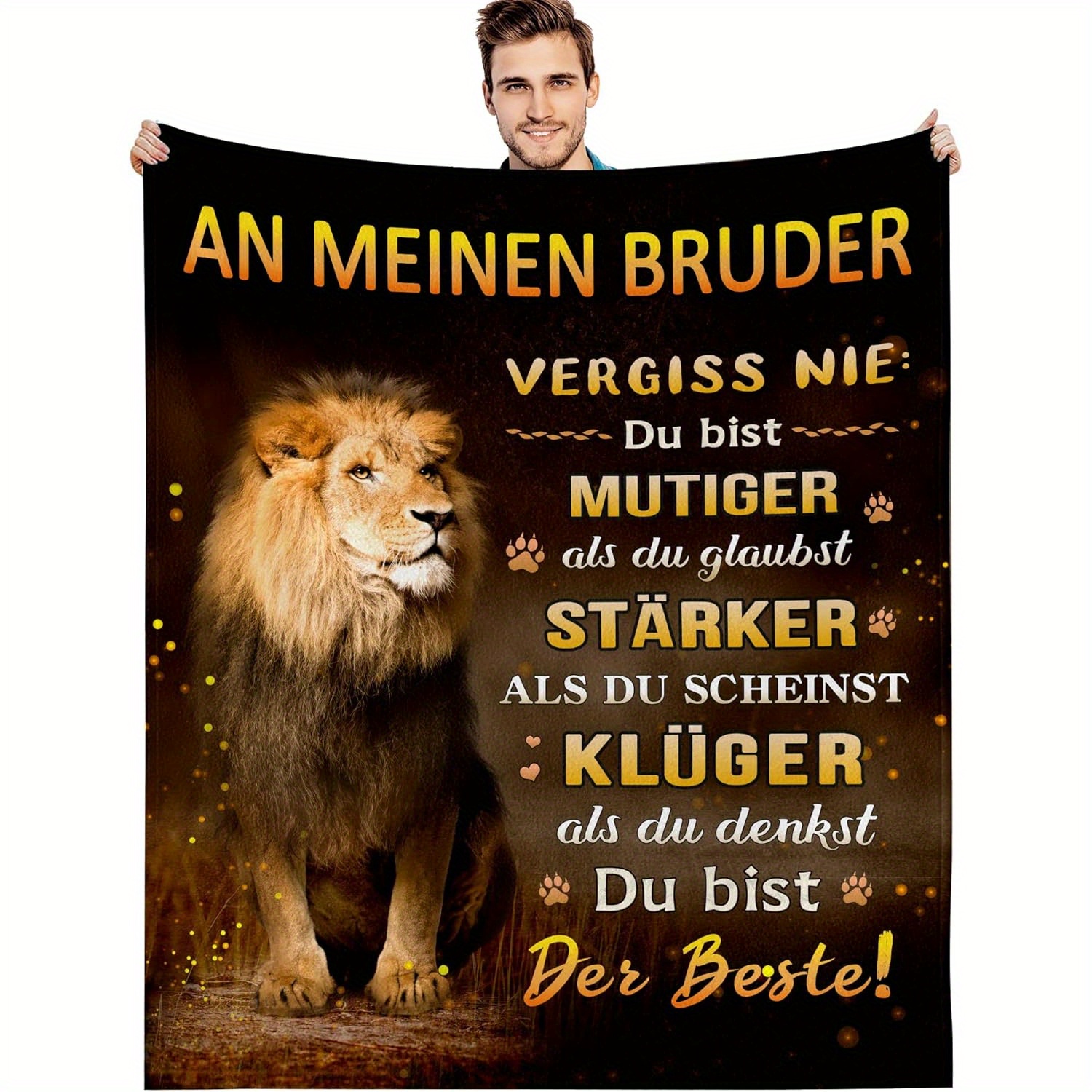 

Small Language German Gift Blanket For Brother Holiday Birthday Gift Blanket Soft Flannel Sofa Blanket Tv Blanket 1 Piece