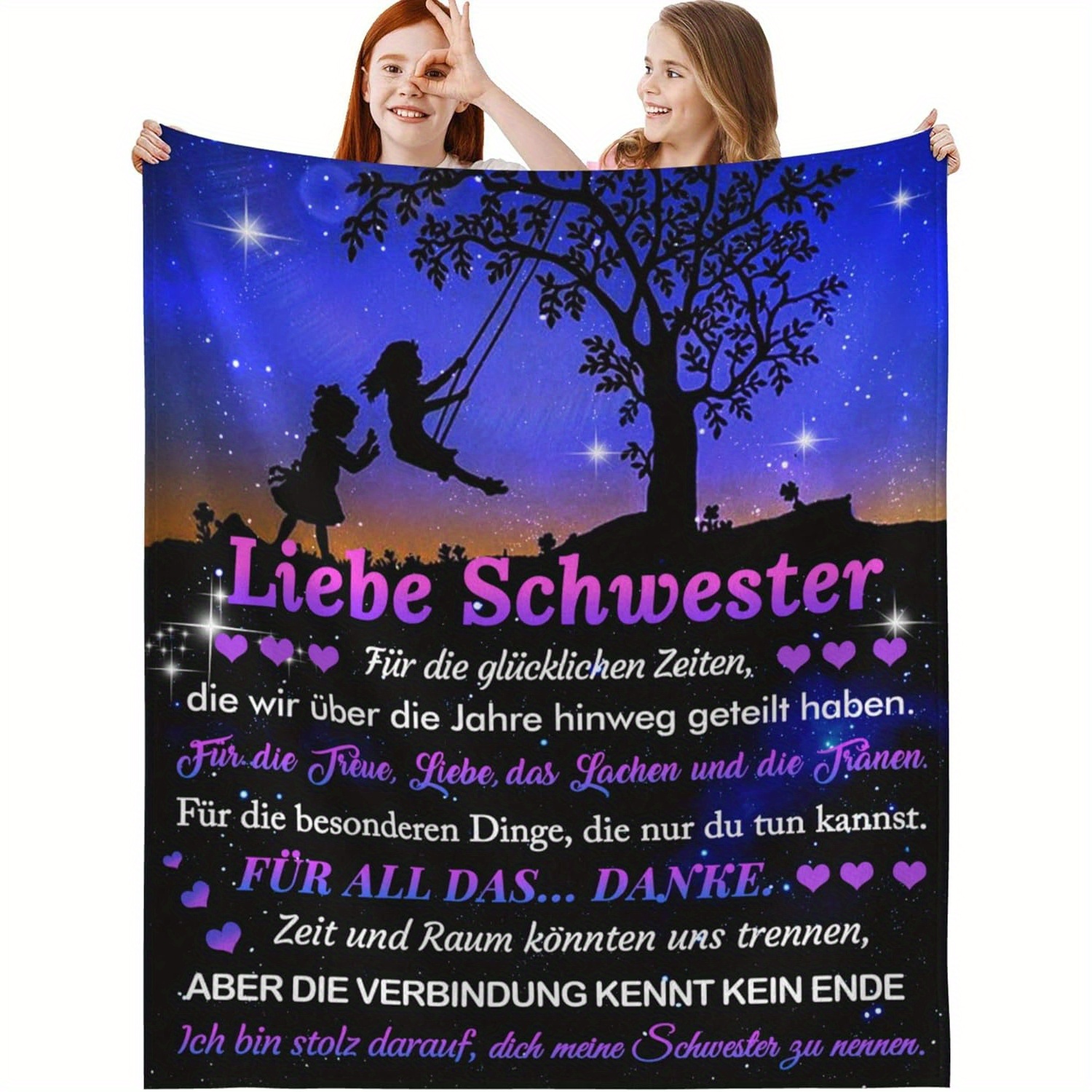 

Cozy German-inspired Flannel Throw Blanket - Perfect Sister Gift For Birthdays & Holidays, For Couch Or Bed, Machine Washable, Linguistic , Tv Blanket