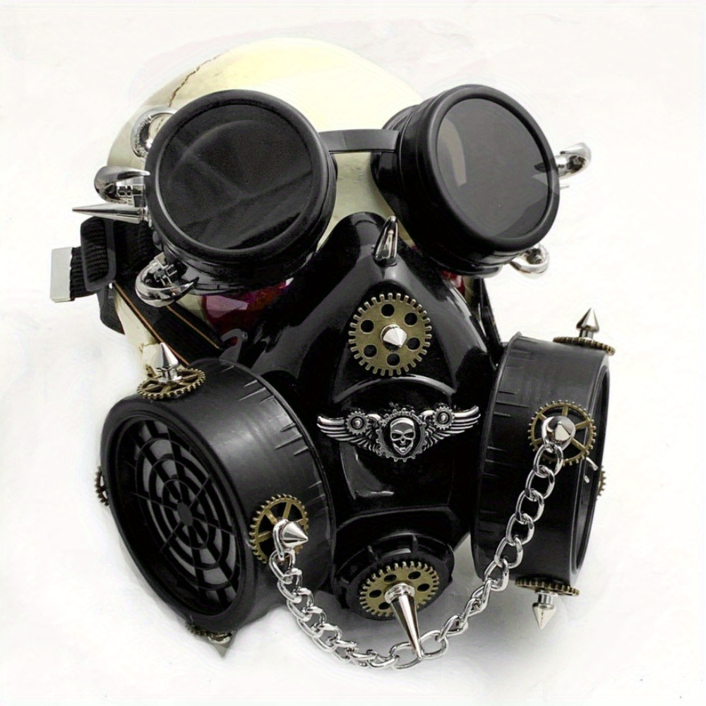 

Men's Steampunk Gas Mask With Goggles Gears Cosplay Gothic Mask