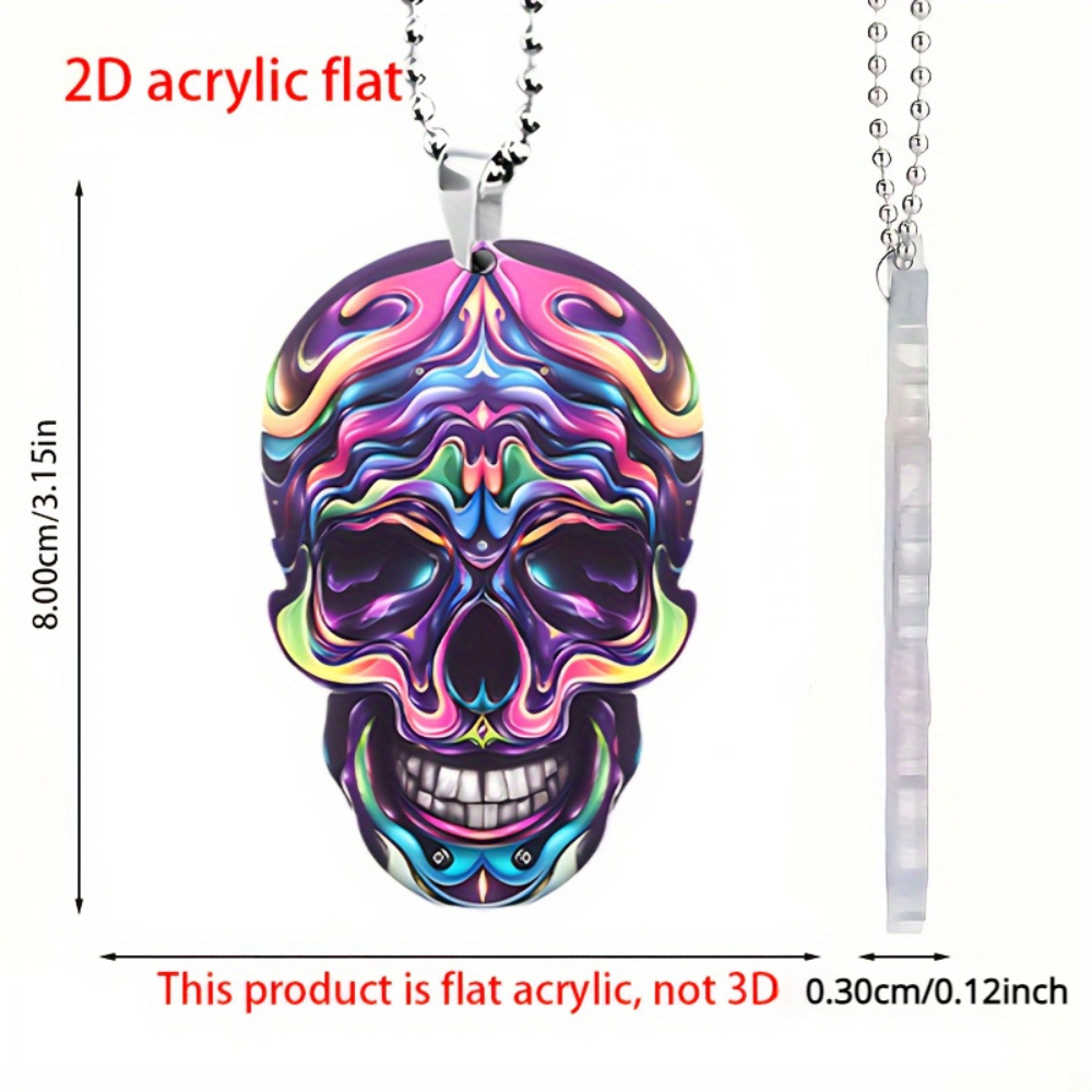 

1pc Neon Acrylic Hanging Ornament - 2d Colorful Pendant For Decoration, Interior Mirror Charm, Bag & Keychain Accessory