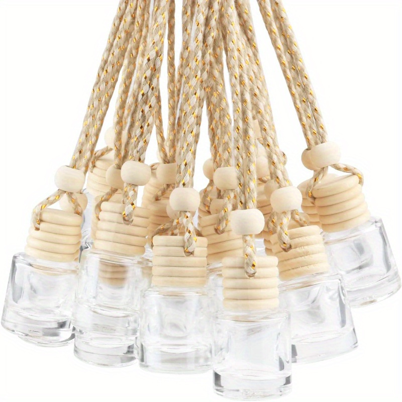 

[customer ] 20pcs Refillable Glass Hanging Bottles With Wooden & Ropes - Christmas & New Year Decor, Fragrance (no Perfume Included), Christmas Decor