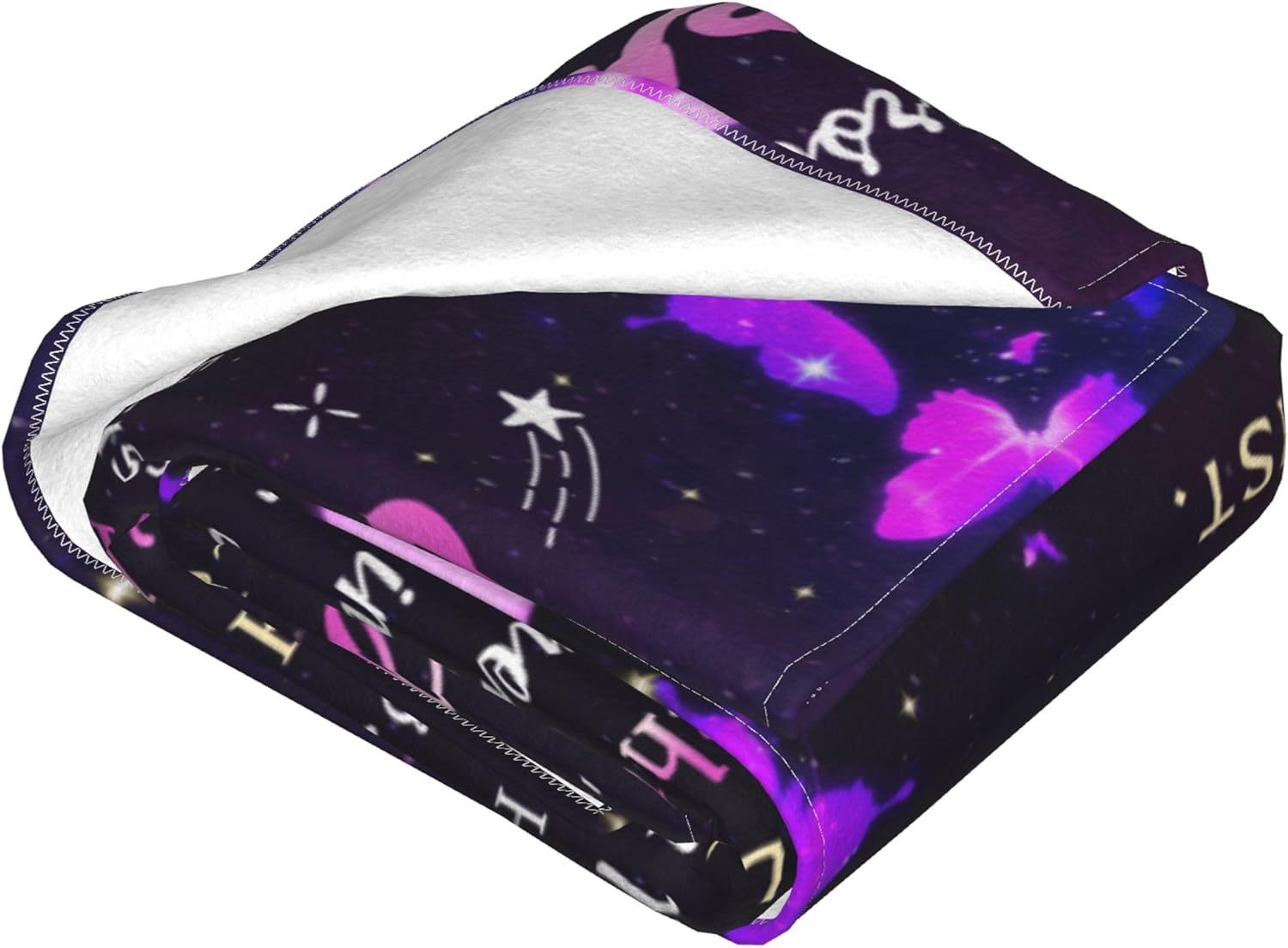 1pc german gifts for best daughter blanket holiday birthday gift blanket soft flannel sofa blanket tv blanket purple butterfly pattern details 2