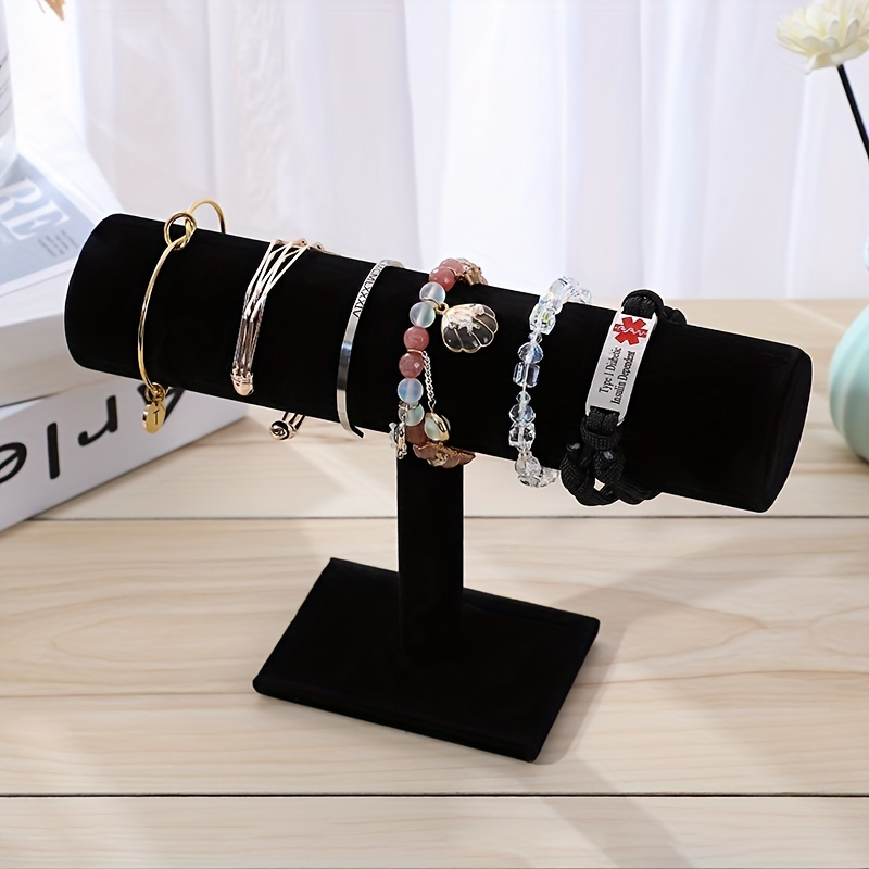 

1pc Polyester Jewelry Display Tower - Elegant Bracelet And Watch Organizer Stand For Women's Collections