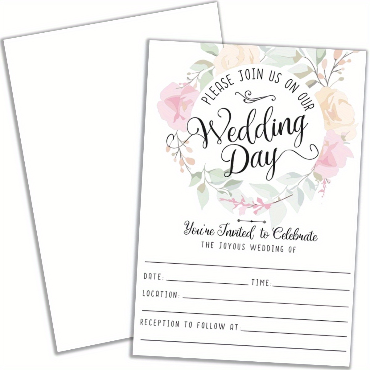 

Elegant Wedding Invitation Cards With Envelopes - Weddings, Bridal Showers, Rehearsals, Birthdays, And Anniversaries (20pcs)