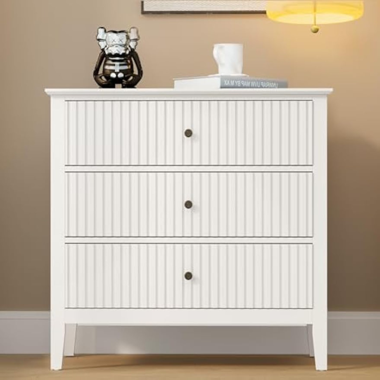 

Fluted 3 Drawer , Of Drawers Bearing Nightstand Wood Spacious For , Hallway, , Entryway,