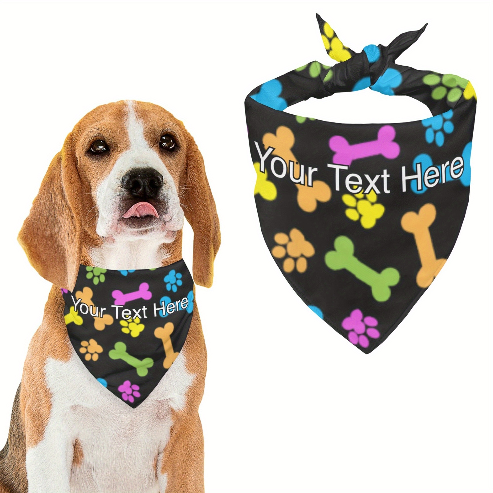 TEMU Customized Pet Scarves With Text, Dog Scarves