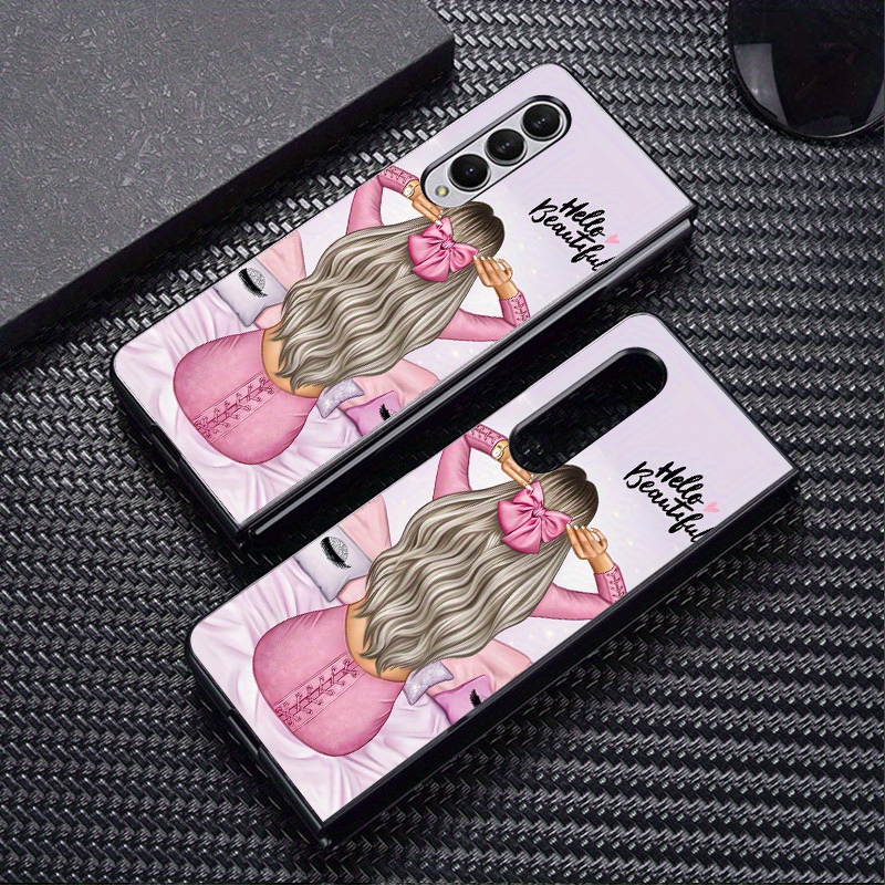 

Phone Case For Fold4 Fold3 Fold 5 4 3 Hard Pc Cover Beautiful Little Girl Cartoon