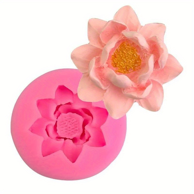 

Moule en Silicone Fleur de Lotus pour Savon et Décoration en Plâtre, Outil d'Artisanat de 4.4cm