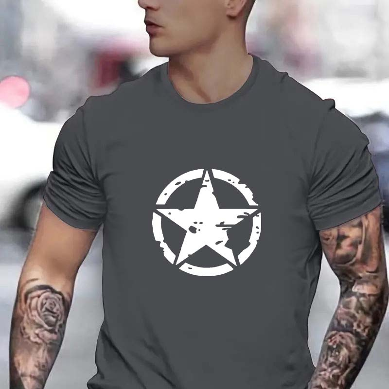 

T-shirts graphiques imprimés STAR, T-shirts pour hommes, T-shirt décontracté et confortable à manches courtes pour l'été